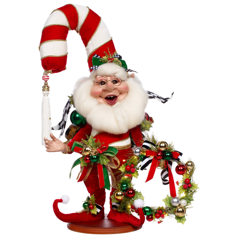 Candy Cane Elf Scene With Lights, Medium -18 X 24 Inches