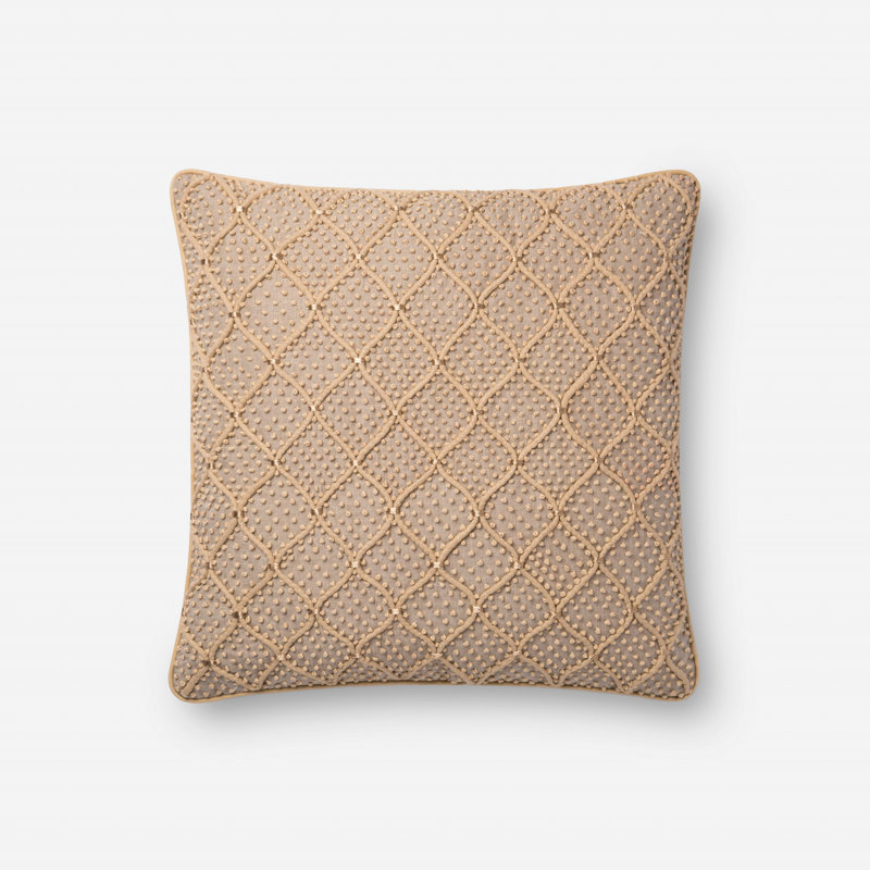  Pillow Cover & Insert, Down/Feather, Natural/Gold