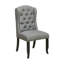 Ensemble de 2 fauteuils à oreilles Elvixa avec cadre noir antique et revêtement gris clair
