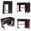 Lit mezzanine en bois avec bureau intégré, garde-robe, DEL et tiroir-286186182