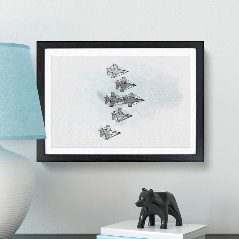U.S. Air Force Thunderbird Jets in Abstract - Picture Frame Graphic Art Print, 48cm H x 65cm W x 2cm D, Black Framed