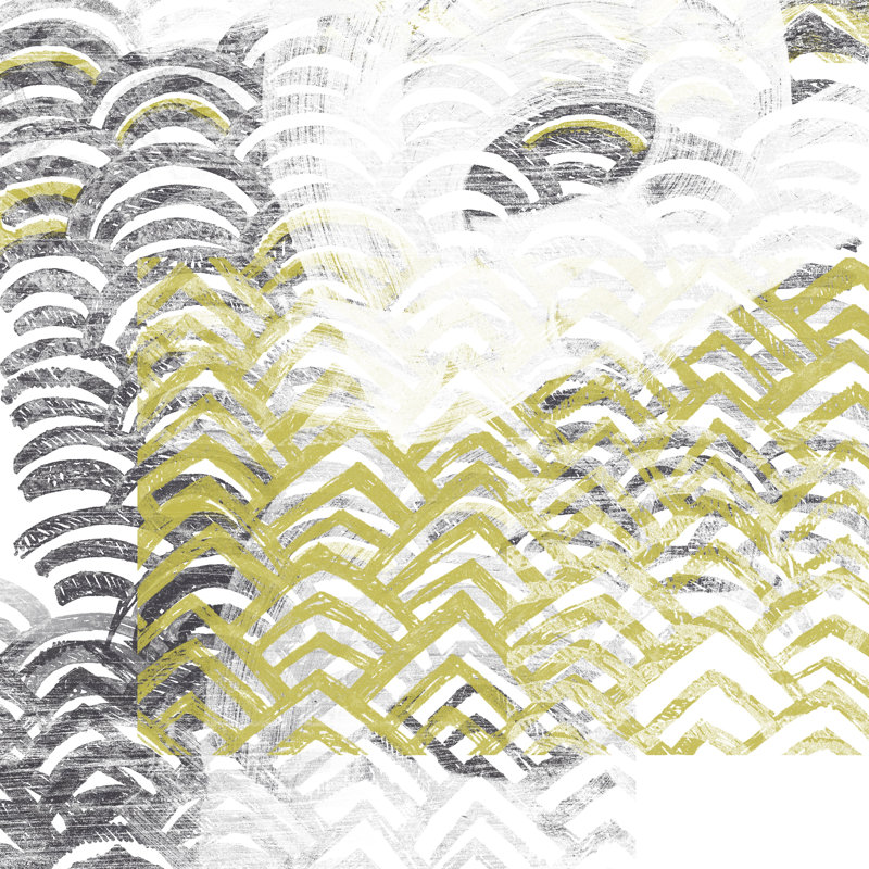 Block Print Abstract VII by June Erica Vess - Wrapped Canvas Painting, 51cm H x 51cm W