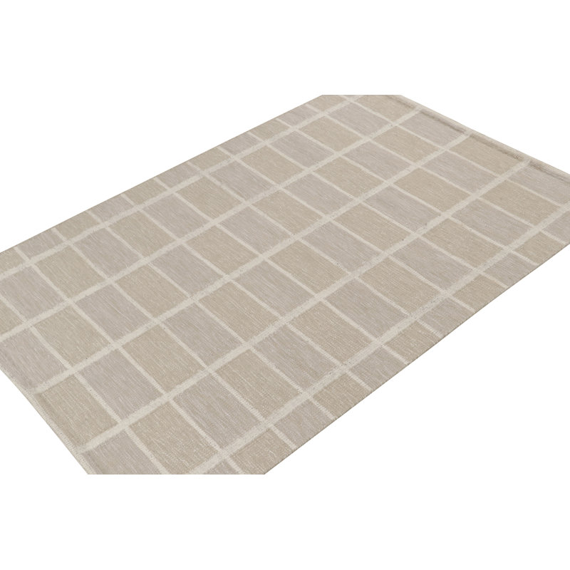 Scandinavian Wool Geometric Area Rug, Rectangle 10' x 14'