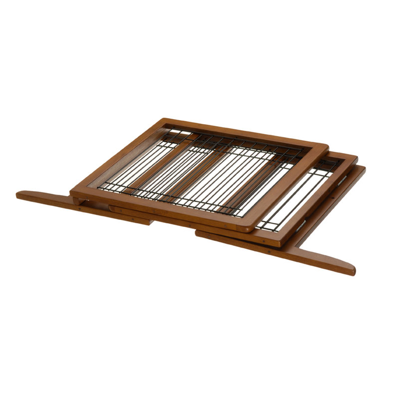 Barrière pour animaux autoportante, Grand (H 27,6 po x l 39,4 à 70,9 po x P 23,6 po), Brun mat