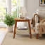 Table d'appoint 23 "Boho Chic - Noyer avec tablette tissée
