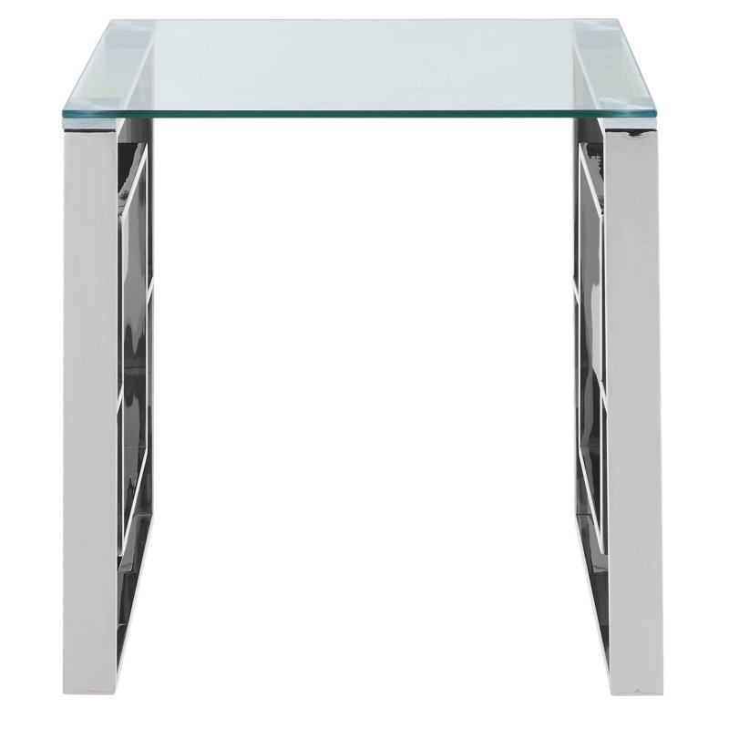 Table d'appoint Brian en argent, Argent argent