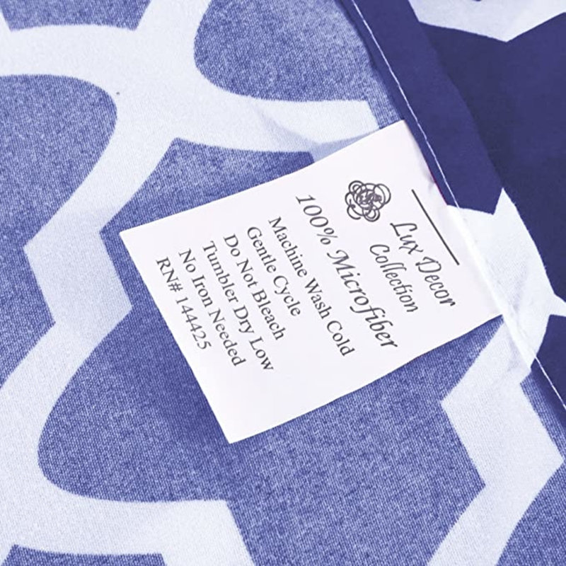 Navy Blue Quatrefoil Print Twin XL Microfiber Sheet Set