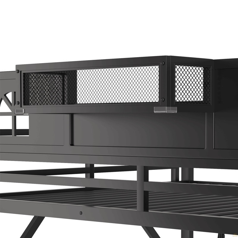Lit plateforme double avec tête de lit double et pieds de support en lattes de bois espresso