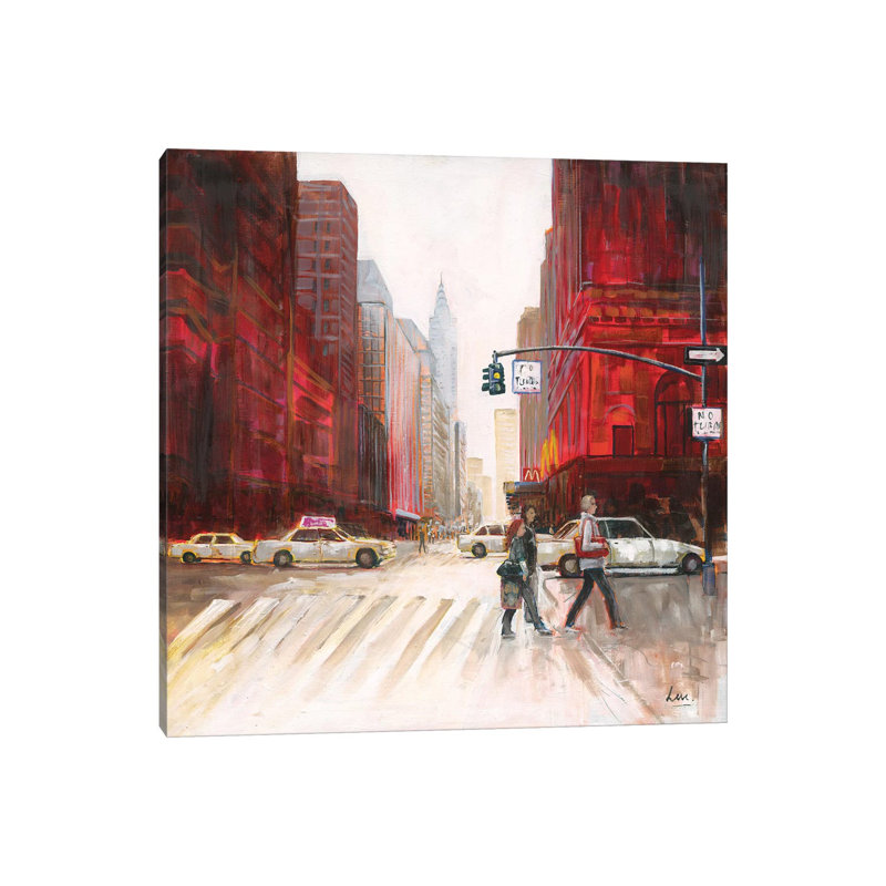 Red Fusion IV by Luc. - Wrapped Canvas Painting, 30.48 cm H x 30.48 cm W