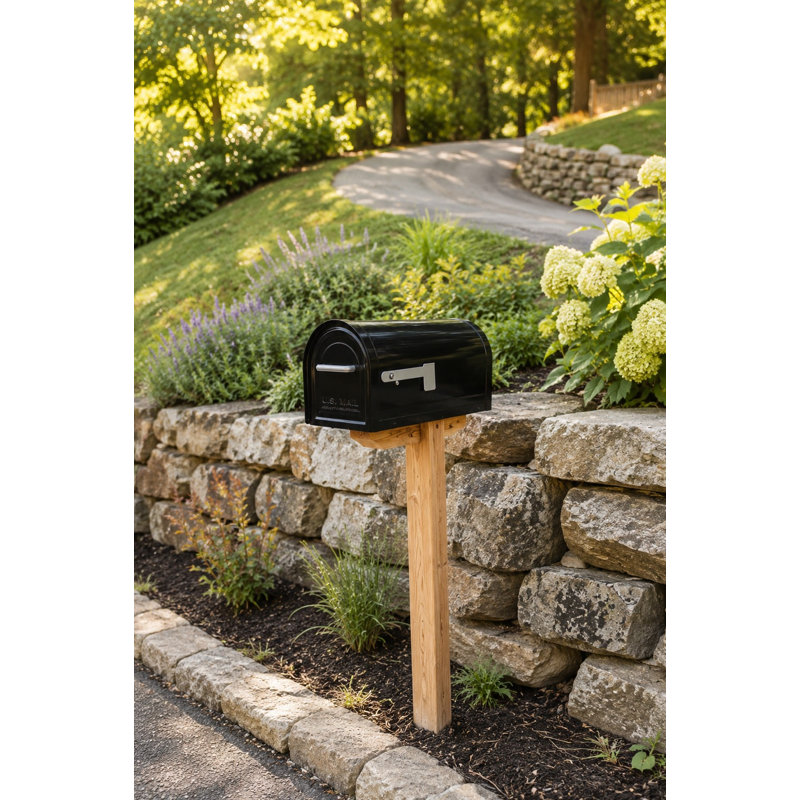 Reliant Large, Locking, Post Mount Mailbox, Noir