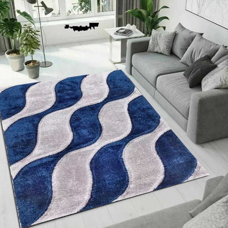 Geometric Shag Area Rug, Rectangle 160 x 230 cm