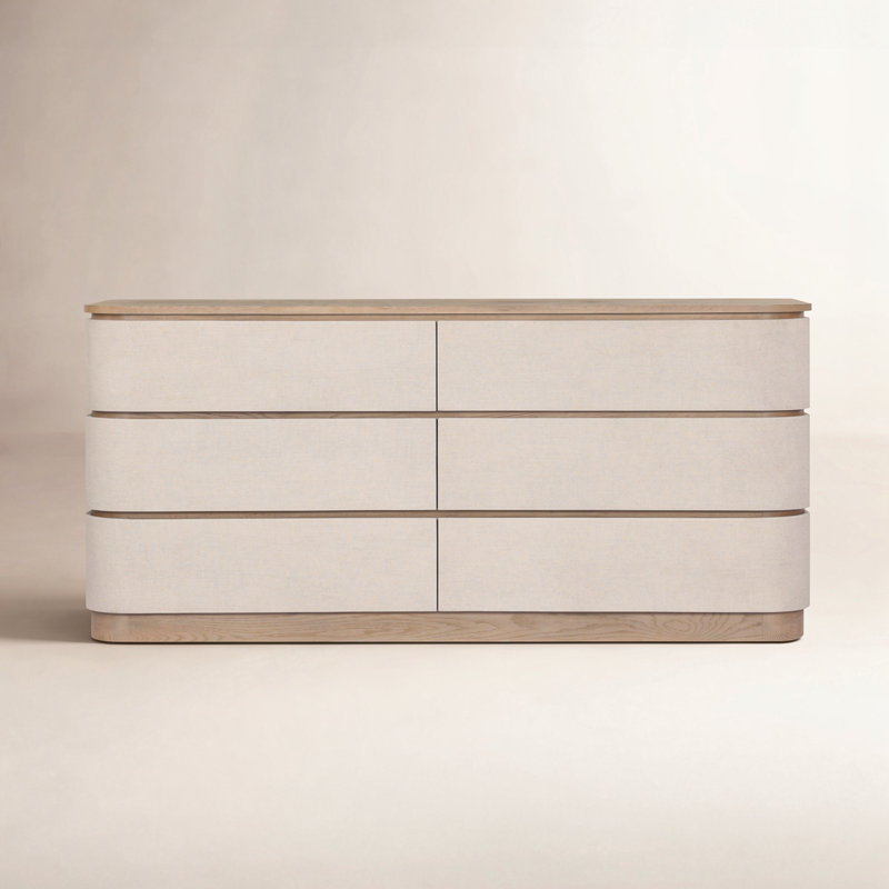 Mariella 6 Drawer Dresser-Beige Painted Linen