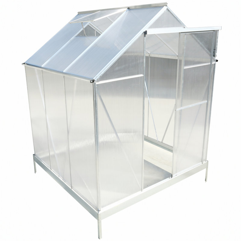Greenhouse, 96.8" H x 75.2" W x 75.2" D, Silver