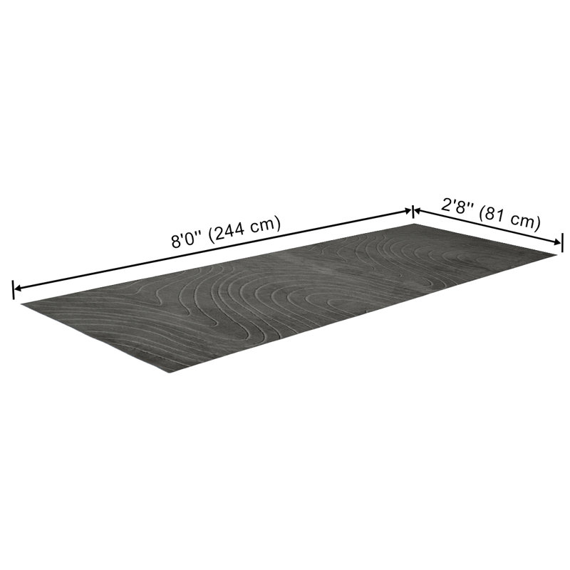 Tapis gris Somos, Gris, Tapis de couloir 2 pi 8 po x 8 pi