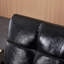 Chaise d'appoint Mid-Century moderne avec structure entièrement en bois massif, fauteuil rembourré avec similicuir capitonné pour salon, chambre à coucher, bureau, coin lecture, similicuir-972073851