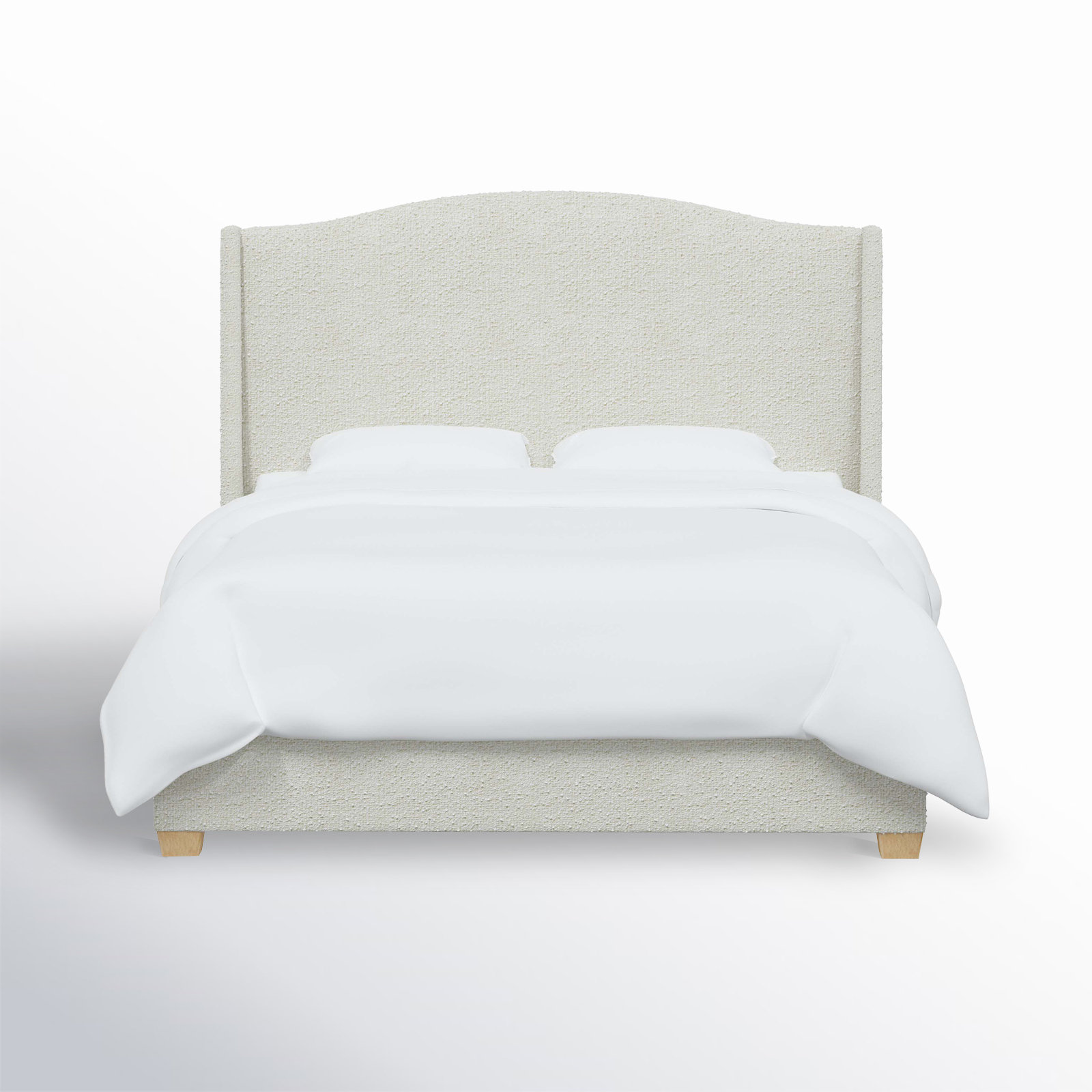 Allis Wingback Platform Bed, King, Classic Snow Boucle