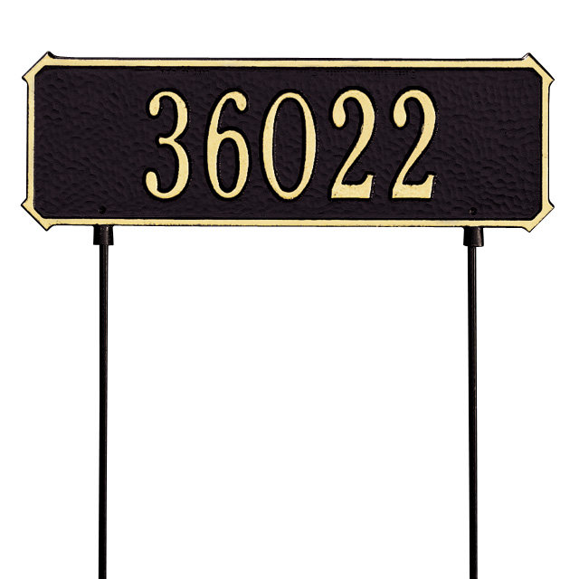 1-Line Lawn Address Sign, Antique Copper, Yes