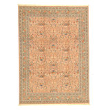 Hand Knotted Wool Area Rug in Rose And Green