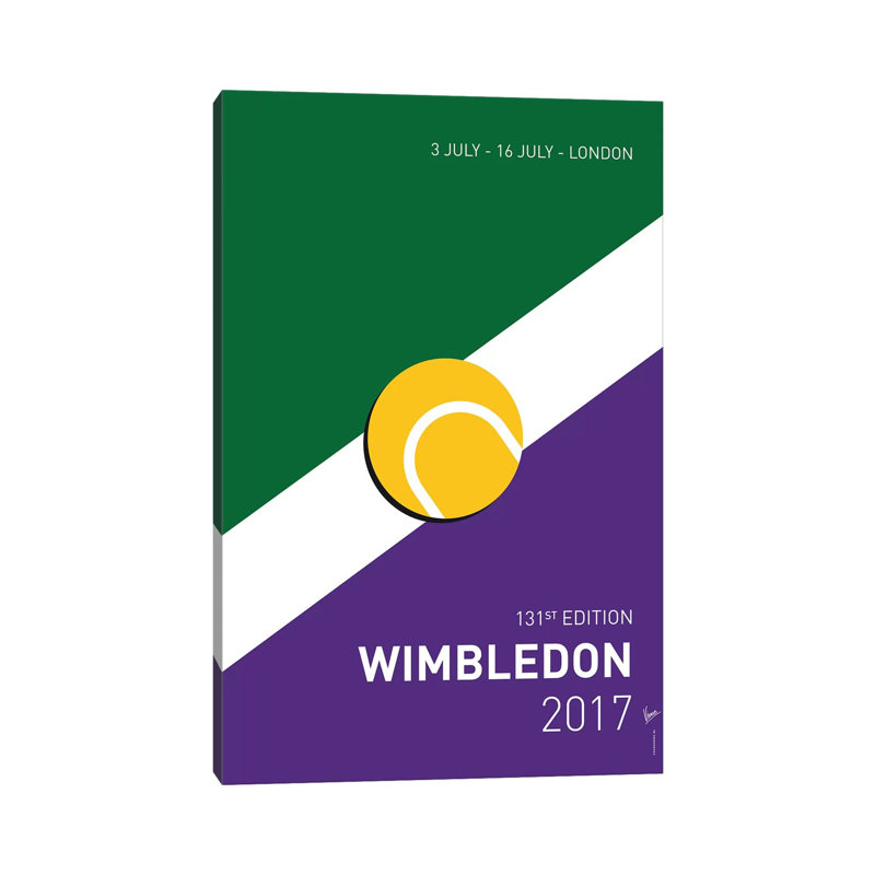 Grand Slam Wimbledon Open 2017 Minimal Poster by Chungkong - Wrapped Canvas Print, 20.32 cm H x 30.48 cm W