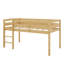 Lit mezzanine bas en bois avec échelle-858322135