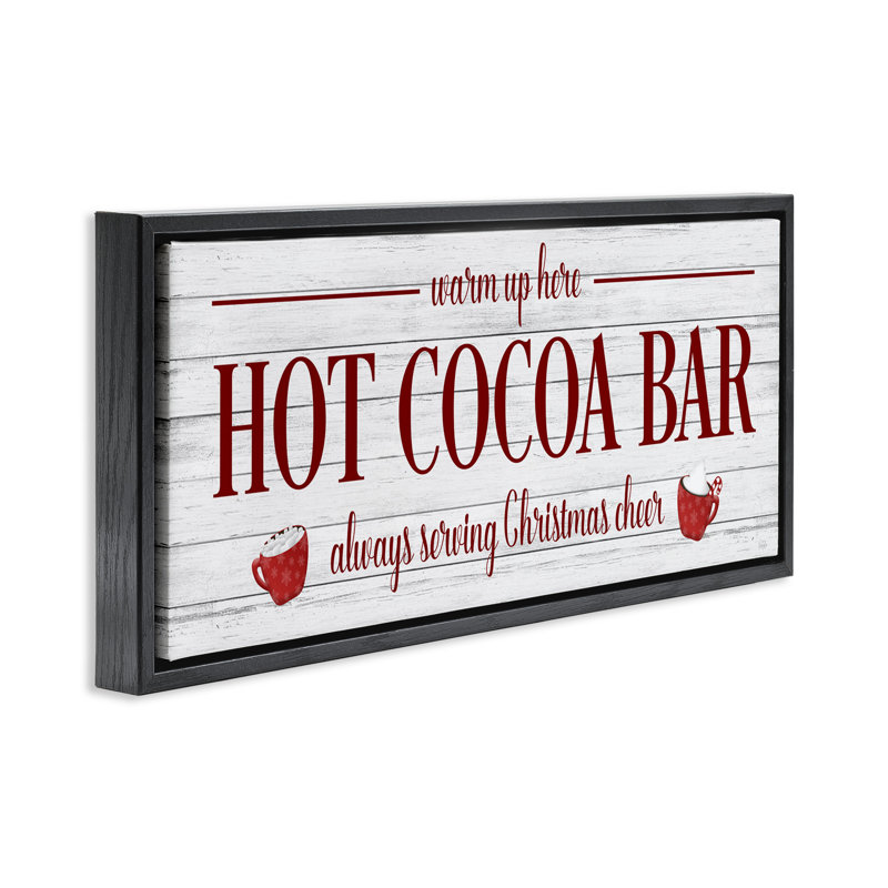 Hot Cocoa Bar Winter Beverage, 11" H x 25" W, Jet Black Floater Frame