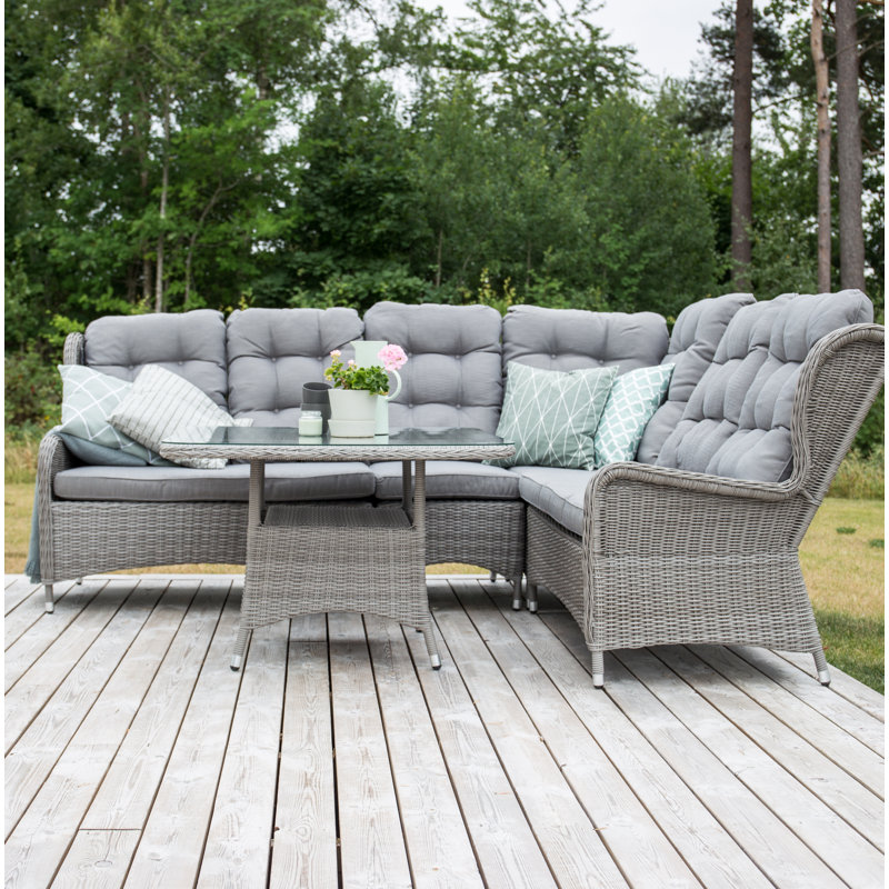 Demarcus 5 Seater Rattan Corner Sofa Set