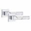 5 Pairs Modern Nova Premium Design Door Handles on Square Rose in Satin Nickel Finish