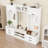 Multi-Functional Hall Tree with Storage Cabinets, Drawers and Hooks-663233754