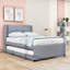 Lit plateforme double en bois avec lit gigogne-1011962420