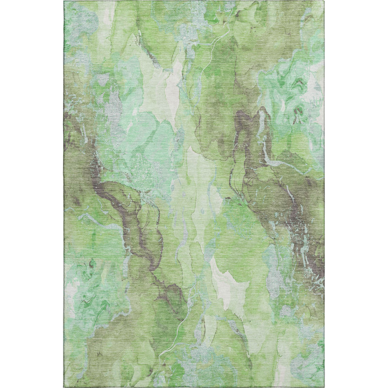 Tapis abstrait lavable à la machine de qualité supérieure Verlin AMF1785, Rectangle 2 pi 6 po x 3 pi 10 po