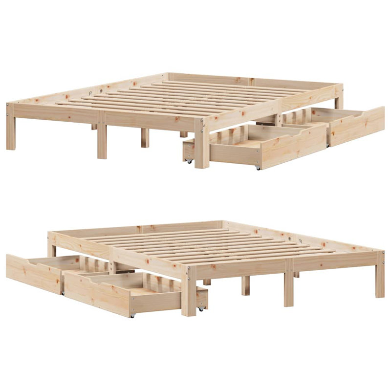 Storage Bed, Brown, European Kingsize (160 x 200 cm)