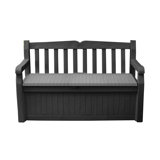 Keter Solana 70 Gallon Durable Resin Outdoor Bench Storage and Organization Deck Box Ideal For Garden Patio Furniture and Supplies