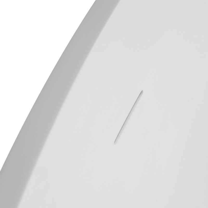 x 37.4'' Freestanding Soaking Solid Surface Bathtub, Matte White
