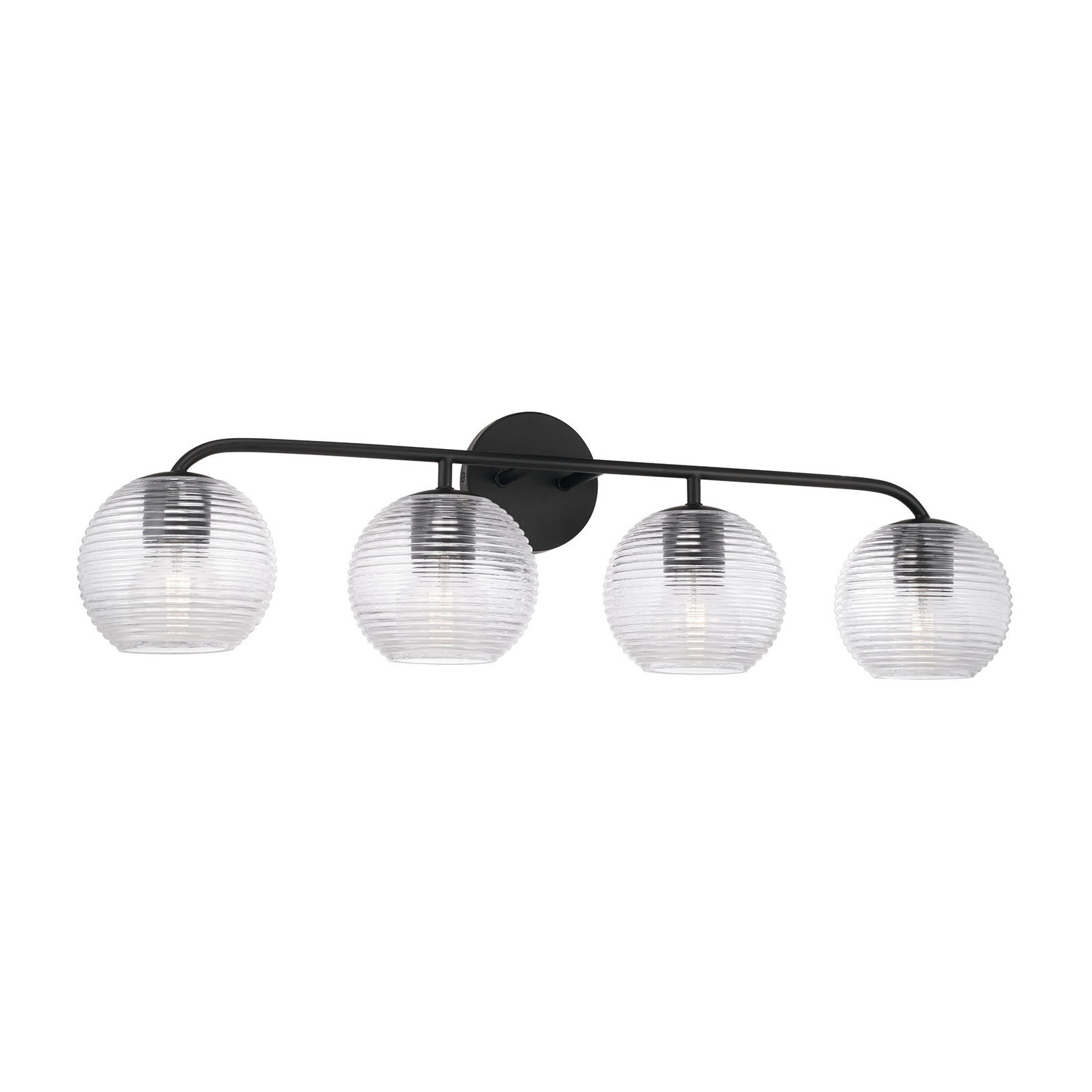 Brandy 4 Light Ribbed Dimmable Vanity Light, Matte Black