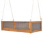 Lit balançoire double en bois massif d'extérieur classique, cadre de balançoire en rotin de jardin avec longues cordes pour la piscine, la cour arrière