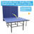 9 ft. Foldable Table Tennis Table with Blue MDF Playing Surface
