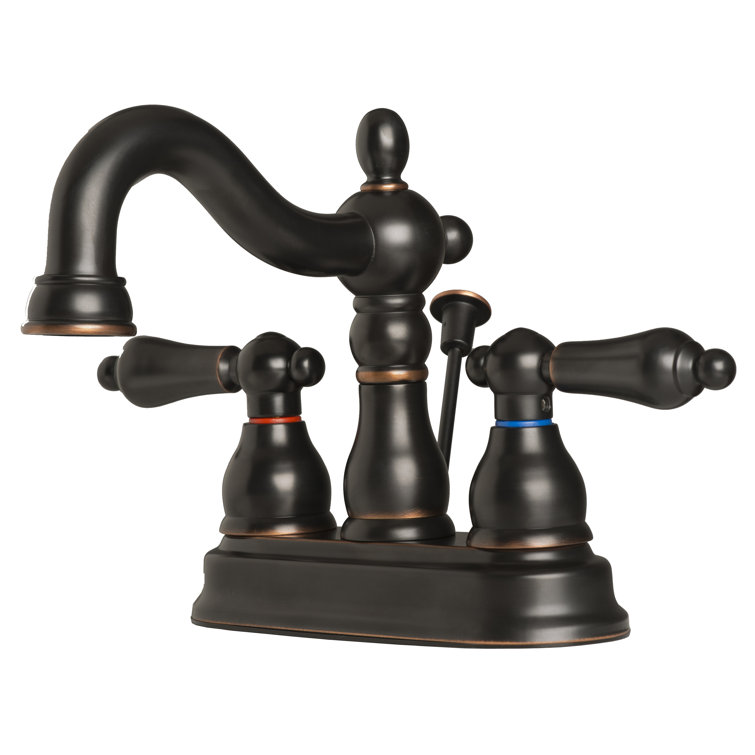 Two Handle Centerset Lavatory Faucet with Drain Assembly
