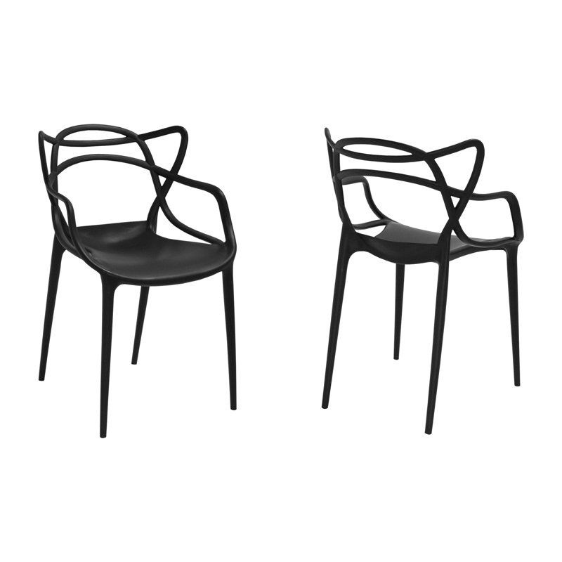 Ensemble de 2 chaises d'appoint Modern, Noir