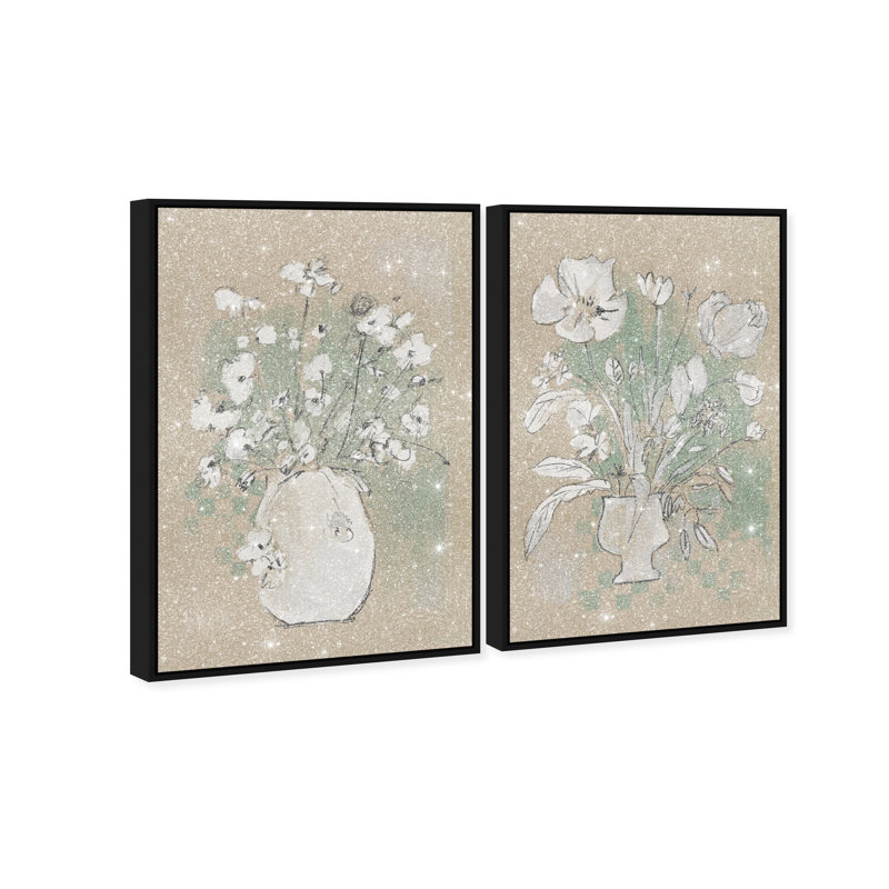 Spring Energy Set Set by Oliver Gal, Black Floater Frame, 17"H x 25"W