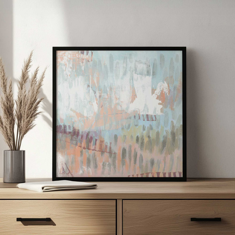 Timed Notation II by June Erica Vess Art Print, Open Corner Framed Print without Mat Paper, 12" H x 12" W, Gold