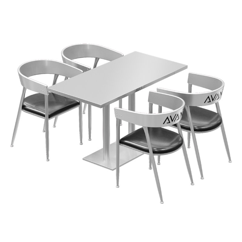 Ensemble de salle à manger 5 pièces, H 29,6 po x L 47,3 po x l 27,6 po, Argent