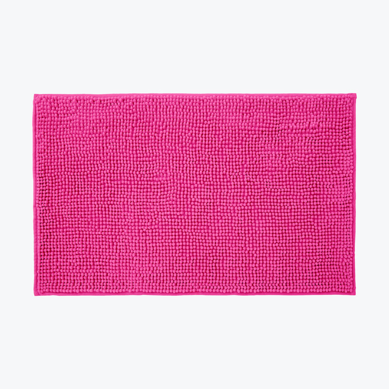 Centreville Chenille Non Slip Bath Mat, 90cm L x 60cm W, Fuchsia