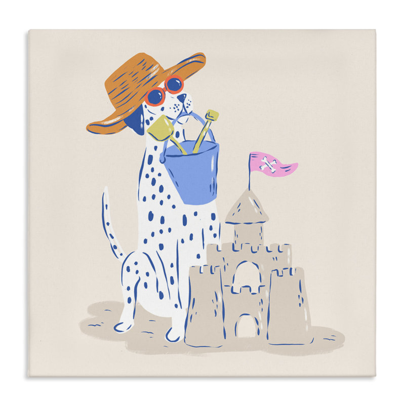Toile dalmatienne Summer Sandcastle, design par Krissy Mast, H 17 po x l 17 po