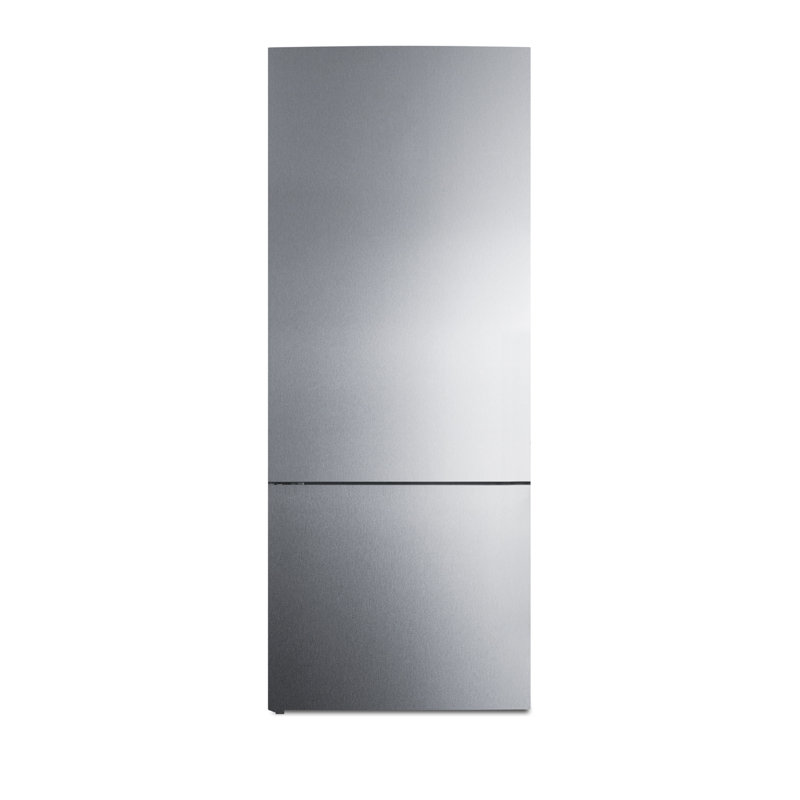 Summit Appliance 28" 14.6 Cubic Feet Bottom Freezer Refrigerator with Water and Ice Dispenser, Left Handed