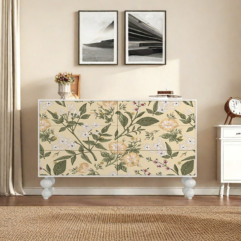 Armoire de rangement élégante et élégante, Blanc / crème / vert