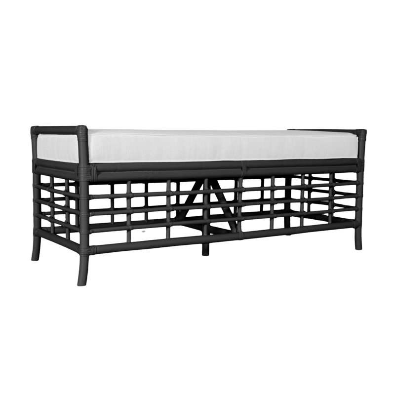 Luna Upholstered Bench, Black