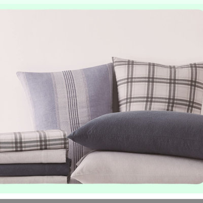 CozyPlaid Cotton Queen Sheet & Pillowcase Set - Grey - 4 Piece Collection - Soft & Warm Bedding - Breathable & Durable - Bedroom Essentials
