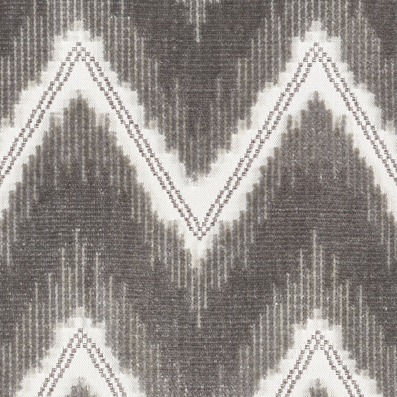 Chevron Velvet Fabric, Gray