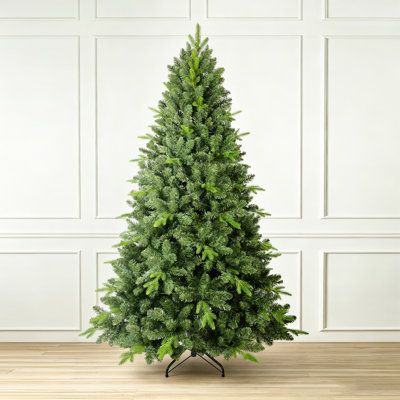Arbre de Noël artificiel non éclairé avec embouts de branches mixtes en PVC / PE et base en métal pliable