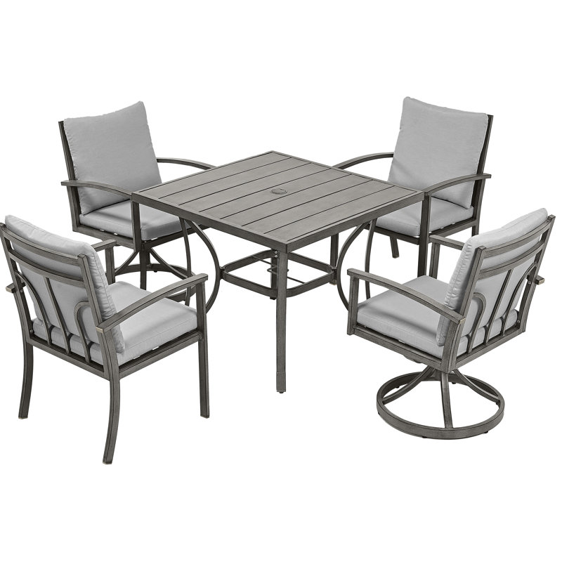 Freada 4 - Person Patio Dining Set with Square Table , Cushions Included
